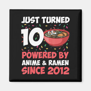 Imán 10.º cumpleaños Kawaii Anime Ramen Chica de 10 año