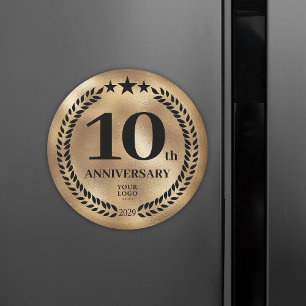 Imán 10.º oro del aniversario de los negocios