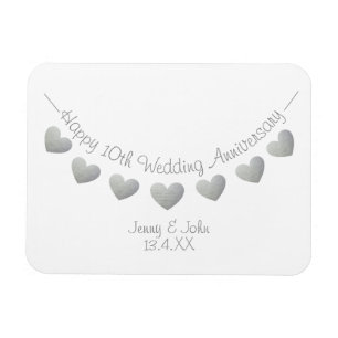 Imán 10.º regalo/favor por el aniversario del boda