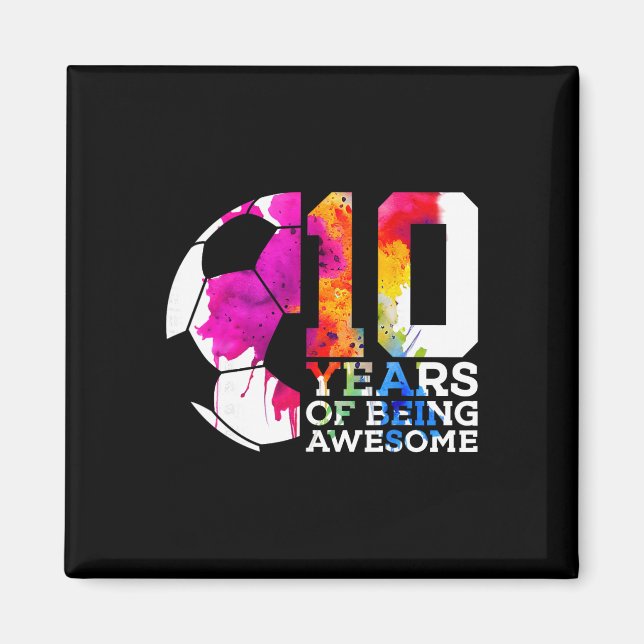 Imán 10 Años De Ser Asombroso Fútbol 10º Cumpleaños  (Frente)