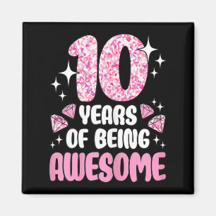 Imán 10 Años De Ser Increíble Cumpleaños 10 Pink Lindo