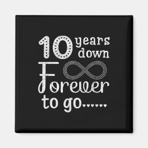 Imán 10 años para siempre para llegar a la décima Boda