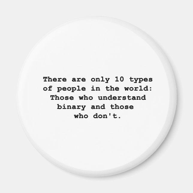 Imán 10 tipos de personas (Frente)