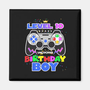 Imán 10 Videojuego de Birthday Boy 10 cumpleaños desblo