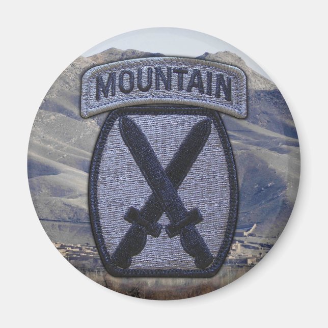 Imán 10th MTN mountain division patch veterans vets (Frente)