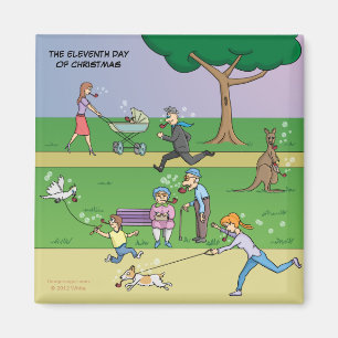 Imán 11º Día de Navidades (11 Pipers Piping) Magnet
