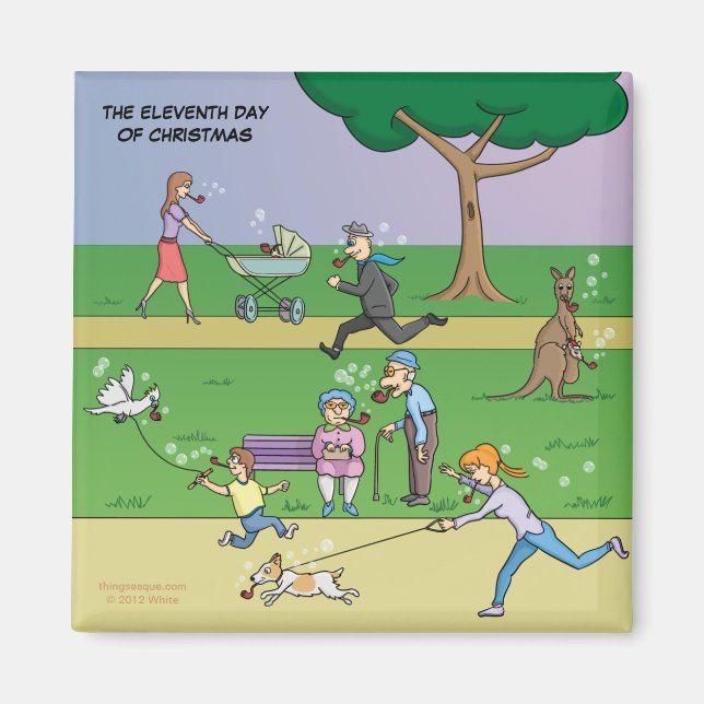 Imán 11º Día de Navidades (11 Pipers Piping) Magnet (Frente)