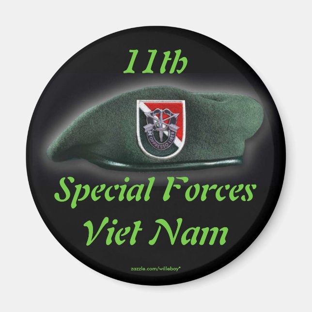 Imán 11.ª fuerza especial Green Berets nam flash Magnet (Frente)