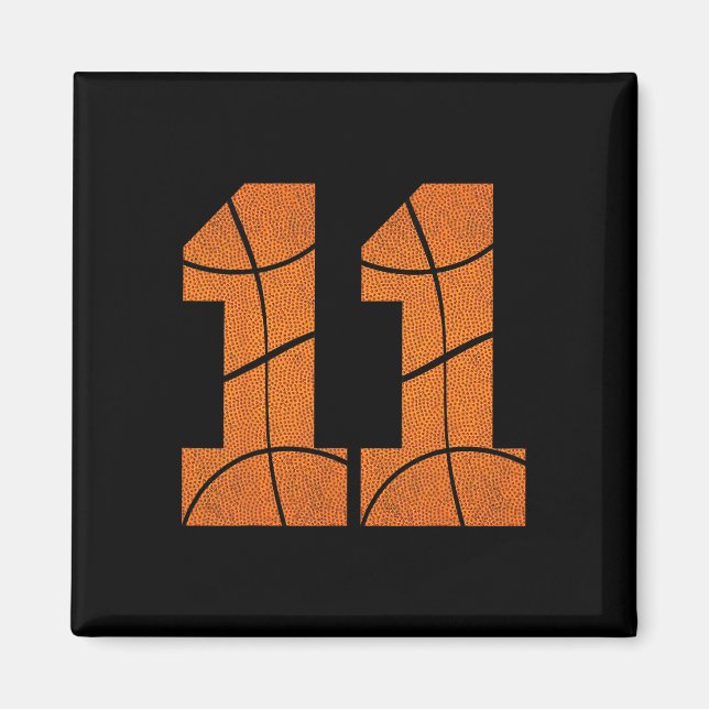 Imán 11.º cumpleaños de niños de baloncesto (Frente)