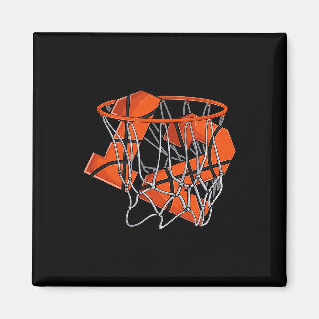 Imán 12.º cumpleaños de niños de baloncesto (Frente)