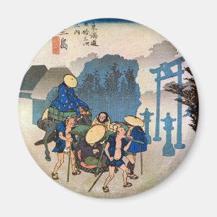 Imán 12. 三島宿, 広重 Mishima-juku, Hiroshige, Ukiyo-e