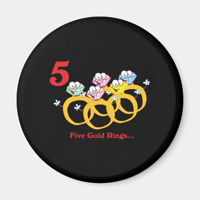 Imán 12 días cinco anillos de oro (Frente)