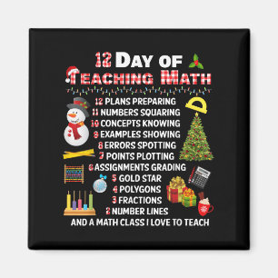 Imán 12 Días De Enseñanza De Math Navidad Math Math Tea