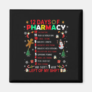 Imán 12 Días De Farmacia Divertida Navidad Farmacéutico
