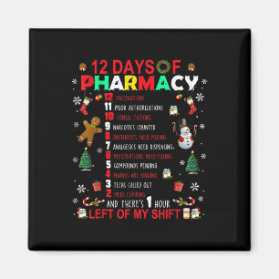 Imán 12 Días De Funny Navidades Farmacéuticos Tecnológi