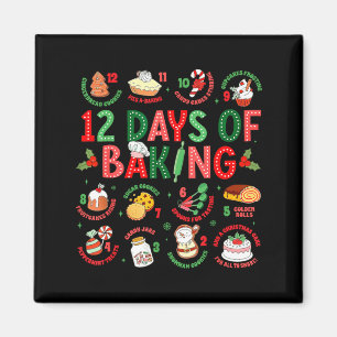 Imán 12 Días De Repostería Panadero Navidad Cocinero Ch