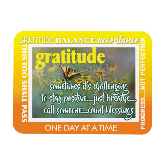 Imán 12 step gratitude magnet 26 butterflies (Horizontal)