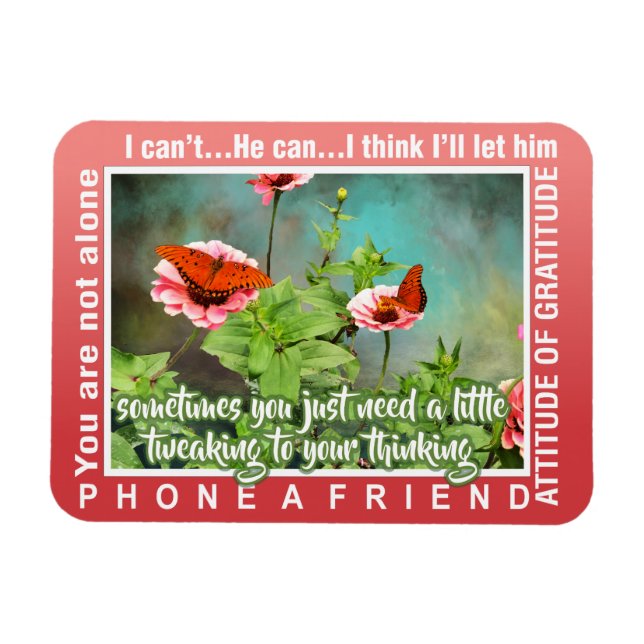 Imán 12 step thinking magnet 26 butterflies (Horizontal)