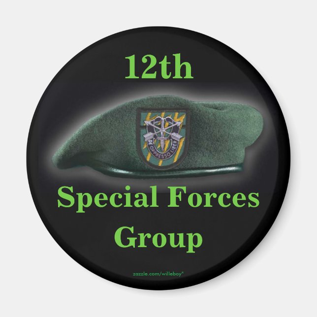 Imán 12th special forces flash vet veteran iraq magnet (Frente)