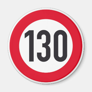 Imán 130 kph Autobahn Highway Rótulo Magnet