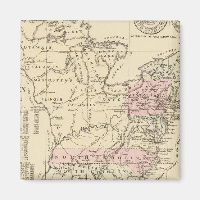 Imán 13 colonias 1776 (Frente)