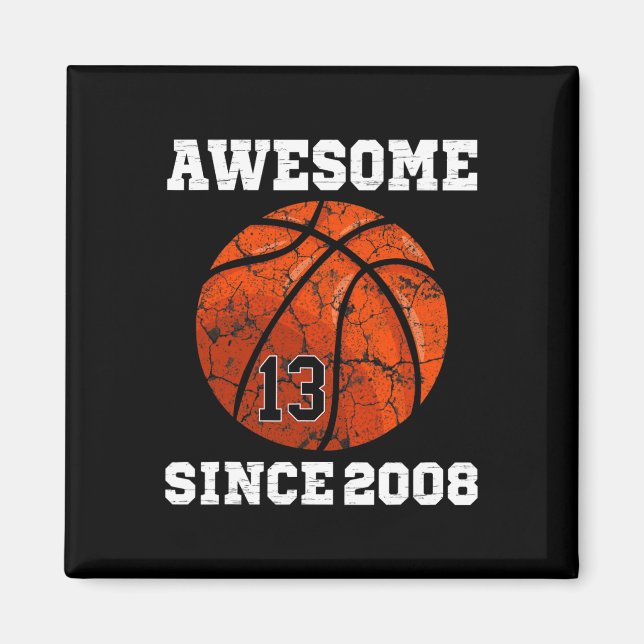 Imán 13th Birthday Sketll Lover Gift 13 Years Old Vinta (Frente)