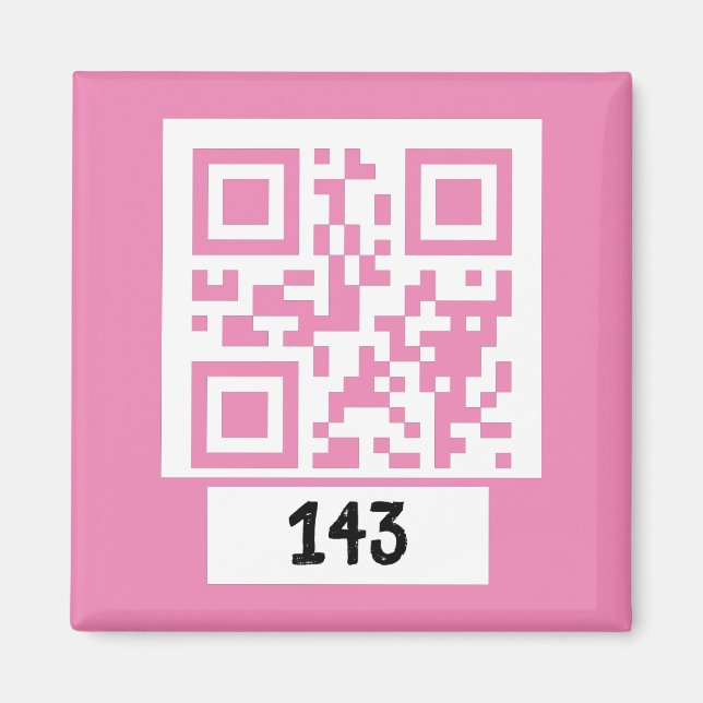 Imán 143 mensaje secreto de código QR, descodificarlo,  (Frente)