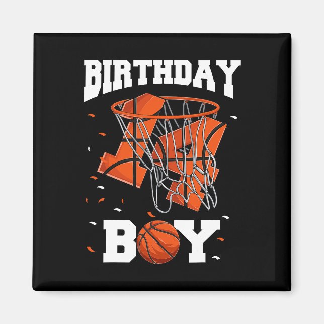 Imán 14.º cumpleaños de niños de baloncesto (Frente)