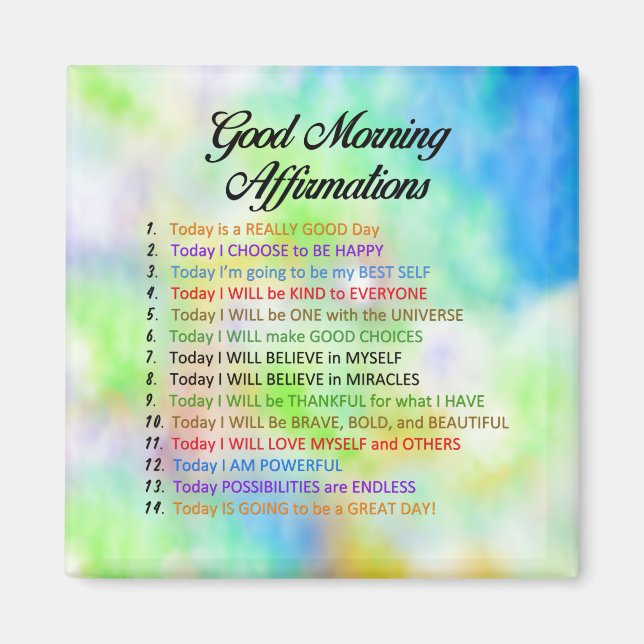 Imán 14 Good Morning Affirmations (Frente)