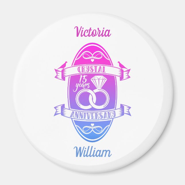 Imán 15º aniversario de los tradicionales bodas de cris (Frente)