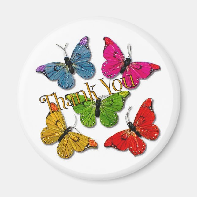 Imán 15418 coloridas mariposas gracias (Frente)