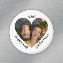 15 Aniversario de Boda Pareja Keepsake Heart Photo