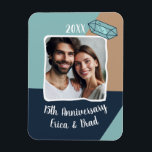 Imán 15° aniversario de Crystal Boda foto Keepsake<br><div class="desc">Este imán personalizado es la manera perfecta de celebrar su hito boda con su foto personalizada favorita para un mantenimiento intemporal en los años venideros.</div>