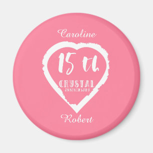 Imán 15° aniversario del Boda cristal tradicional