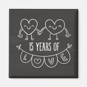 Imán 15° Aniversario Regalo Corazones de Chalk