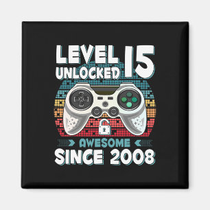 Imán 15 años Bday Son Boy Funny Gamer 15 años Bir