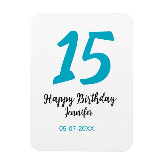 Imán 15 años quiencenera añadir fecha año azul templ (Vertical)