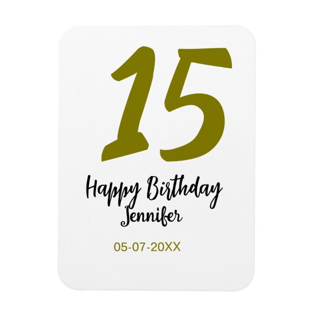 Imán 15 años quiencenera añadir fecha año dorado (Vertical)