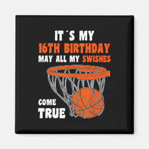 Imán 16 años Feliz 16 aniversario Básquetbol Bi 16