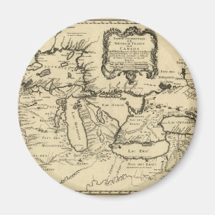 Imán 1755 Great Lakes y nuevo mapa de Francia/de Canad