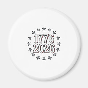 Imán 1776 2026 Estrellas Patrióticas Diseño Vectorial V