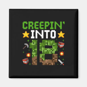 Imán 18.º Jugador de Cumpleaños Pixel Creepin’ En 18 Vi