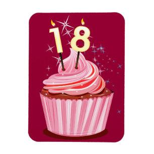 Imán 18 Aniversario - Pastel rosa