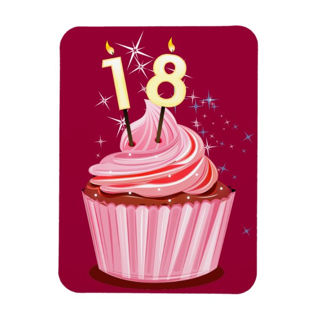 Imán 18 Aniversario - Pastel rosa (Vertical)