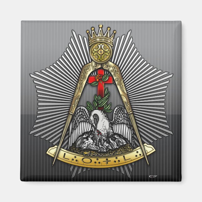 Imán 18° grado: Caballero de la Rosa Croix (Frente)