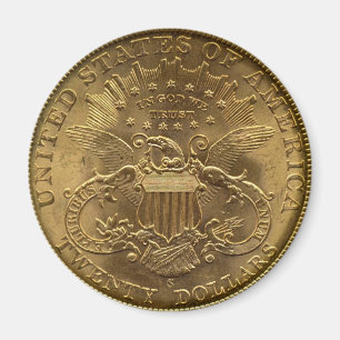 Imán 1904 moneda de veinte dólares, parte posterior