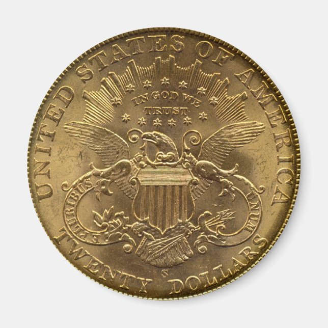 Imán 1904 Veinte dólares en moneda, en cruz o $20 (Frente)