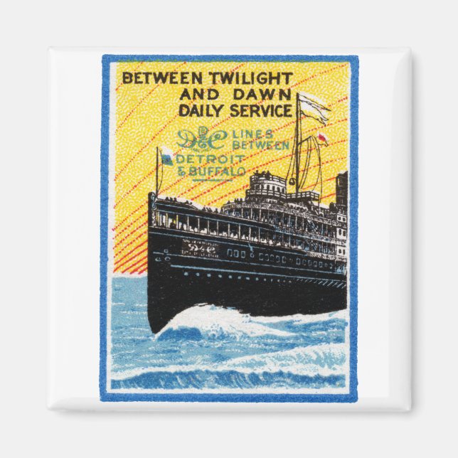 Imán 1910 Detroit a Buffalo Steamship (Frente)