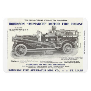 Imán 1913 Motor Robinson "Monarch" Motor Fire Engine fl