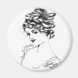 Imán 1917 Russell L. Swigert Art Nouveau Lady Magnet